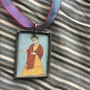 Sterling Silver miniature painting pendant